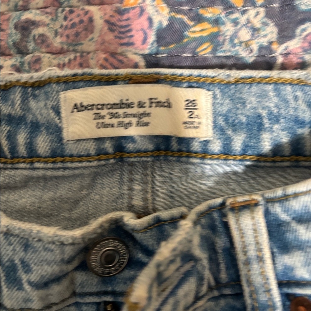 Abercrombie & Fitch Light Blue Straight Leg Jeans - Picture 2 of 3